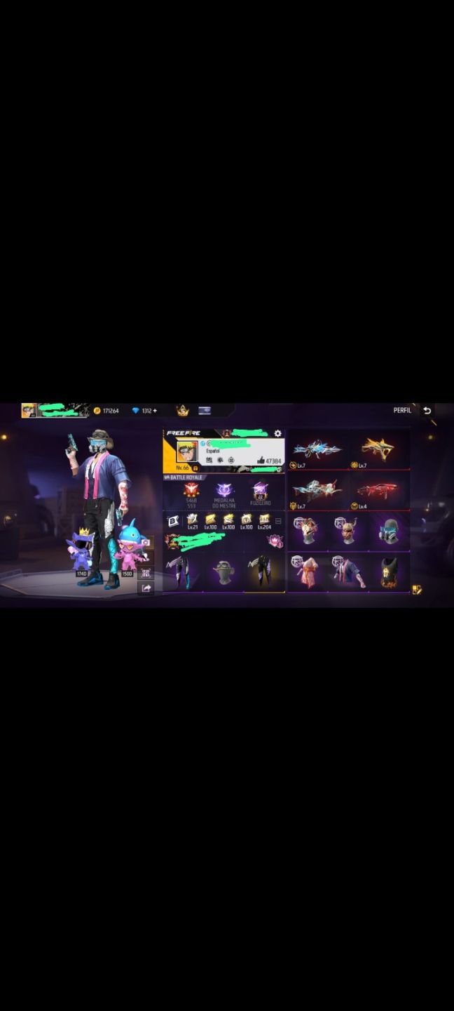 CONTA FREE FIRE COM PRIMEIRO PASSE COMPLETO