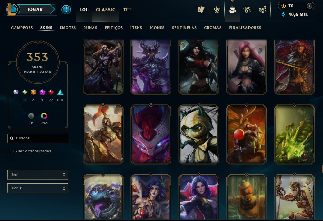 CONTA RARA DE 2014 FULL CAMPEÕES E SKIN AHRI FAKER,MONO RIVEN JHIN,DRAVEN 1 MI