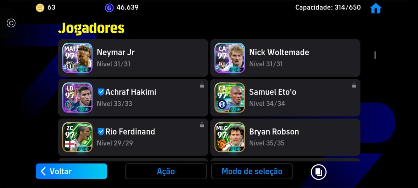 CONTA eFootball TOP | ELENCO DE RESPEITO