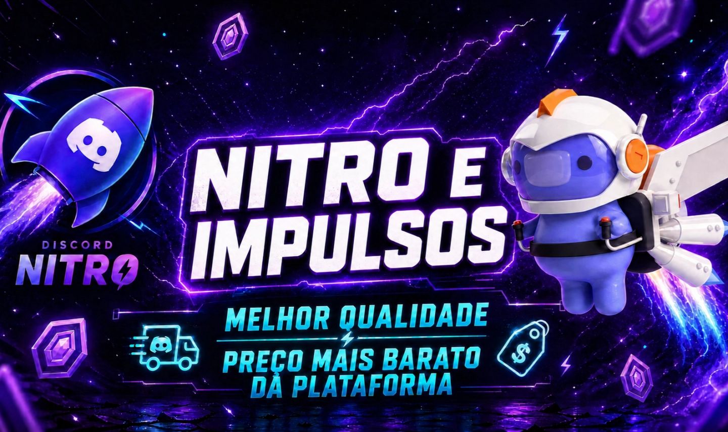 DISCORD NITRO E IMPULSOS + BRINDES [PREÇO MAIS BARATO DA PLATAFORMA]