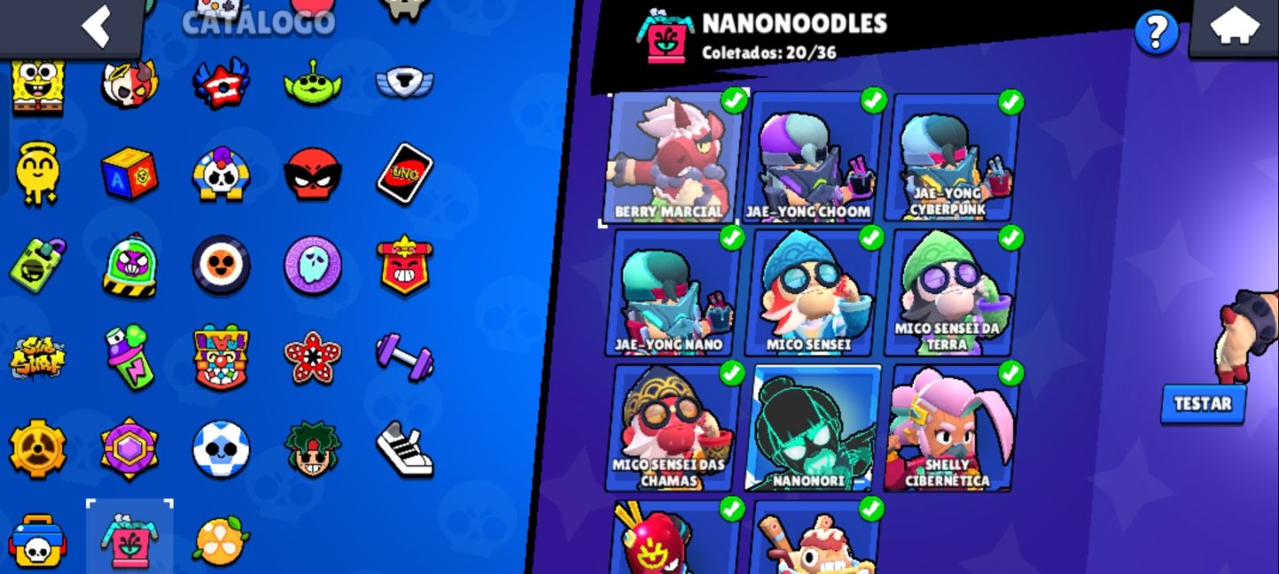 Brawl Stars 107/107 personagem e várias skins
