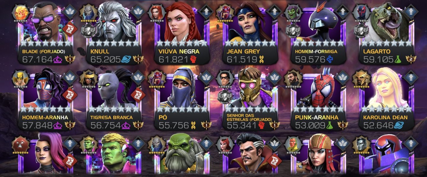 Conta Marvel Torneio de Campeões Nível 66 Marvel Contest of Champions Account