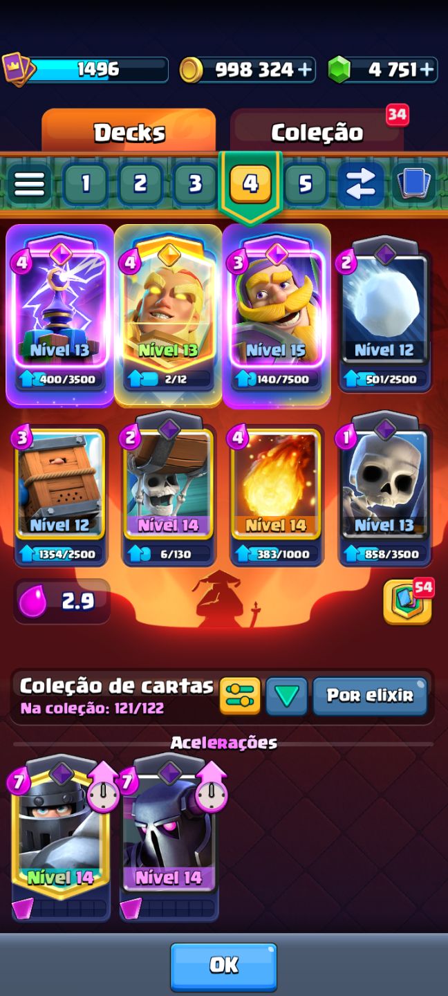 Conta de clash royale com 8k de troféus e todos os personagens desbloqueados