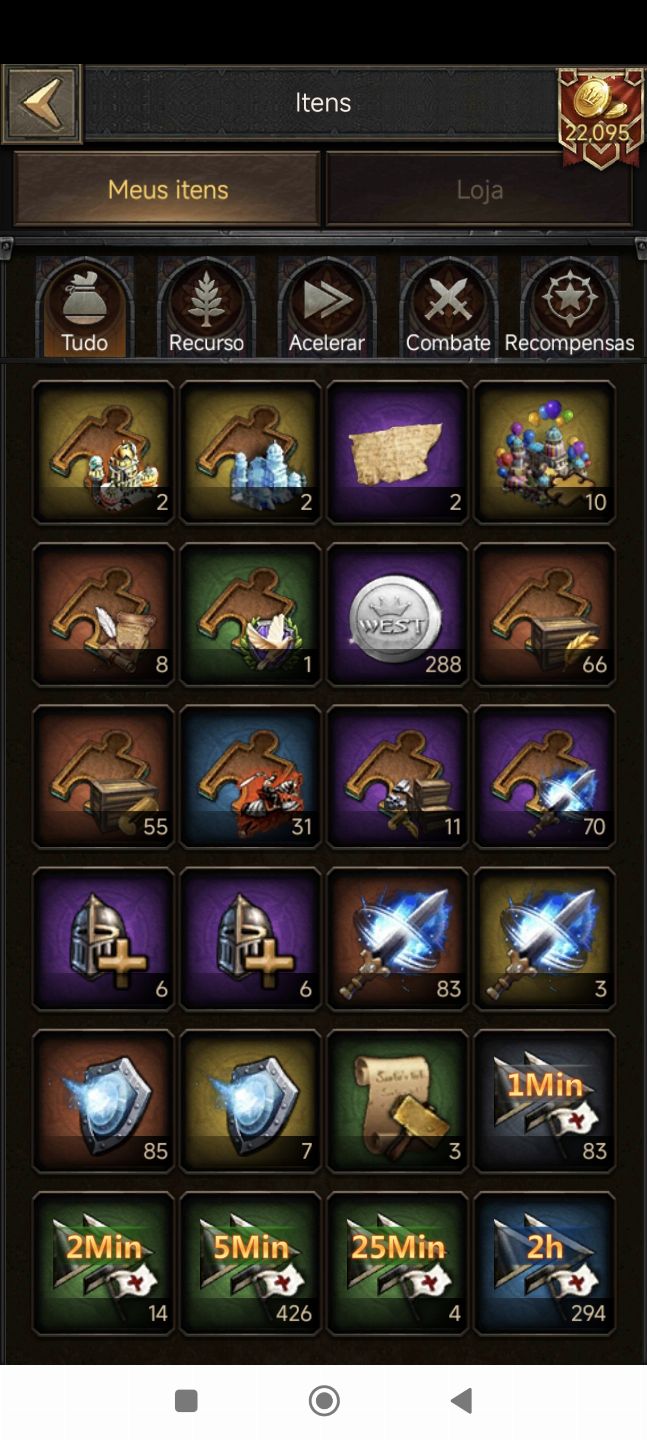 CONTA DE CLASH OF KINGS CASTELO 20 COM 22K DE GOLD