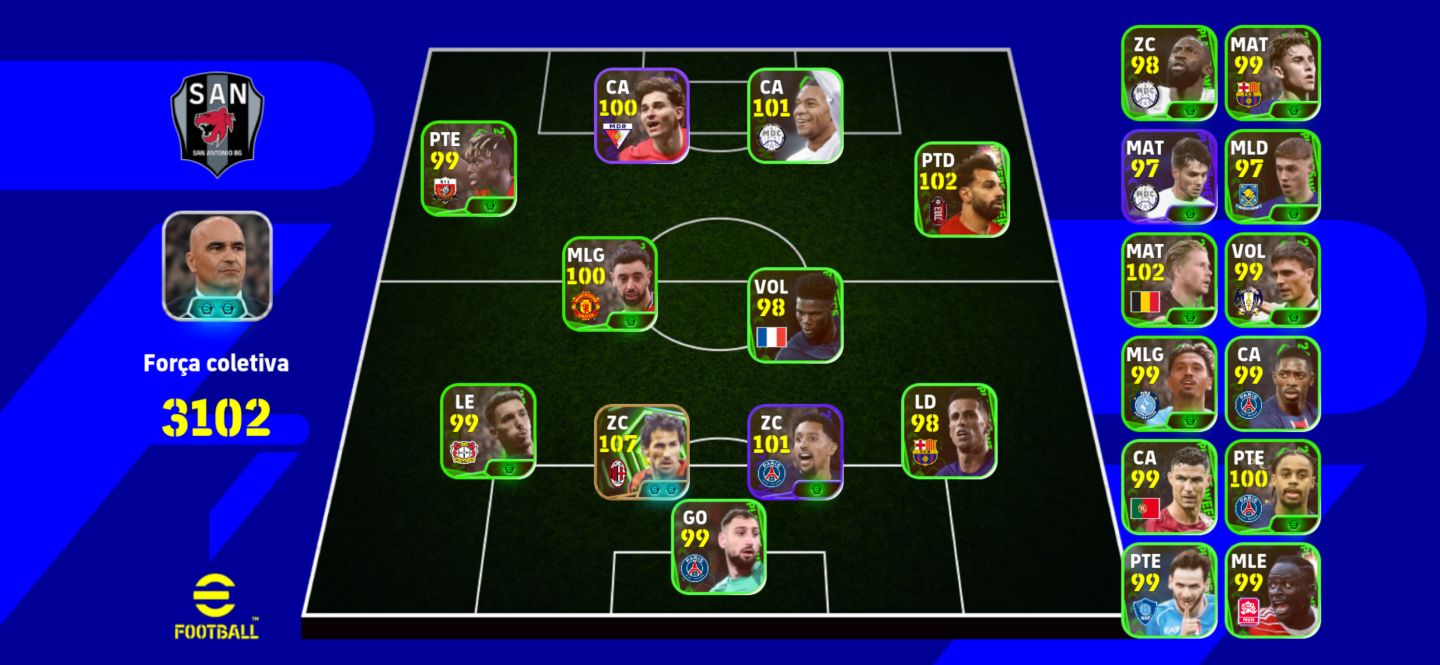 CONTA DE EFOOTBAL COM NEYMAR,gullit,del pierro novo zaga top,mbappe , dembele cr