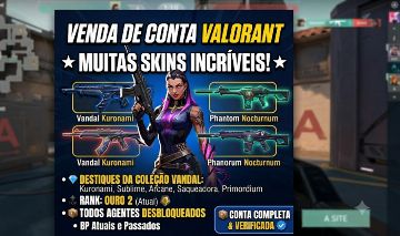 CONTA DE VALORANT COM SKINS DE FACA, VANDAL EXCLUSIVA, PHANTOM E SHERIFF