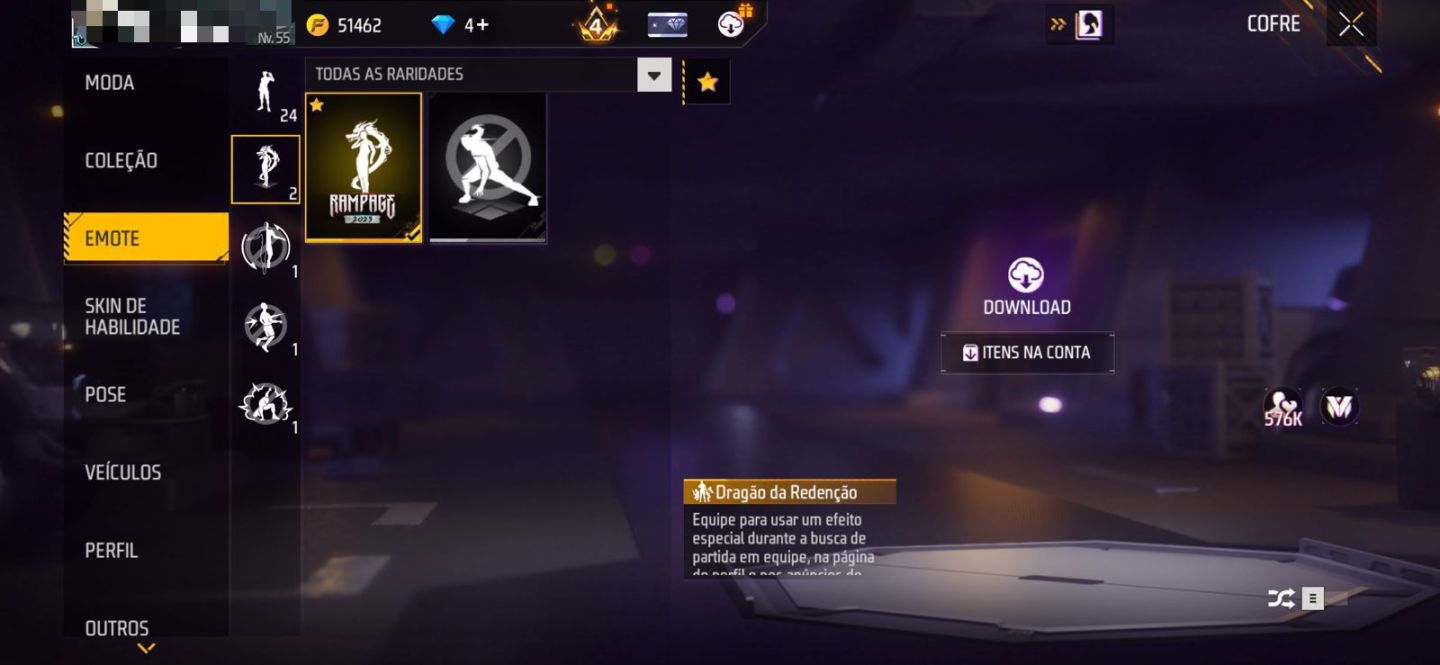 Conta Rara Nível 55