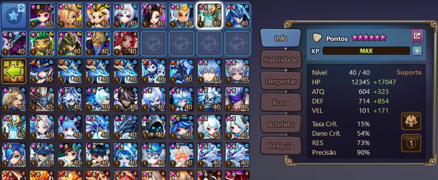 CONTA END GAME COM 4 LDs: GIANA + WOLYIUNG + ZERATU + PONTOS