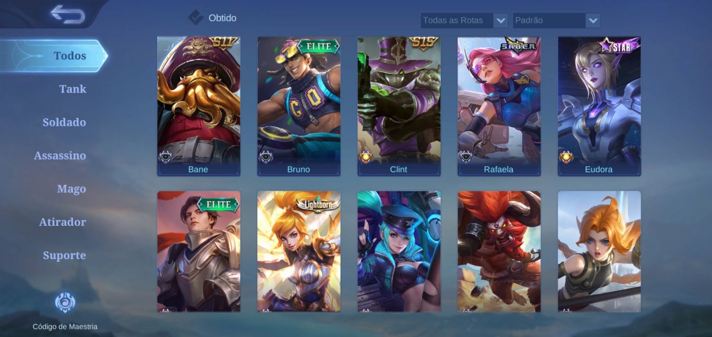TODOS OS HERÓIS E VARIAS SKINS GASTO MAIS DE 1k real
