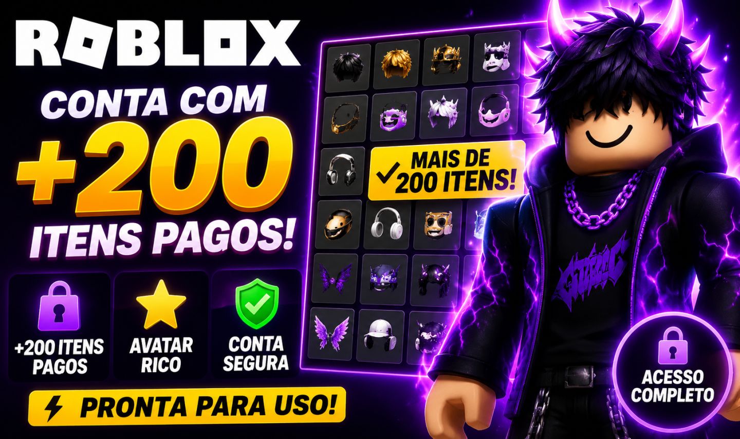 ROBLOX | +200 ITENS PAGOS | ROUPAS, ACESSÓRIOS E COSPLAYS, JOGOS E +!