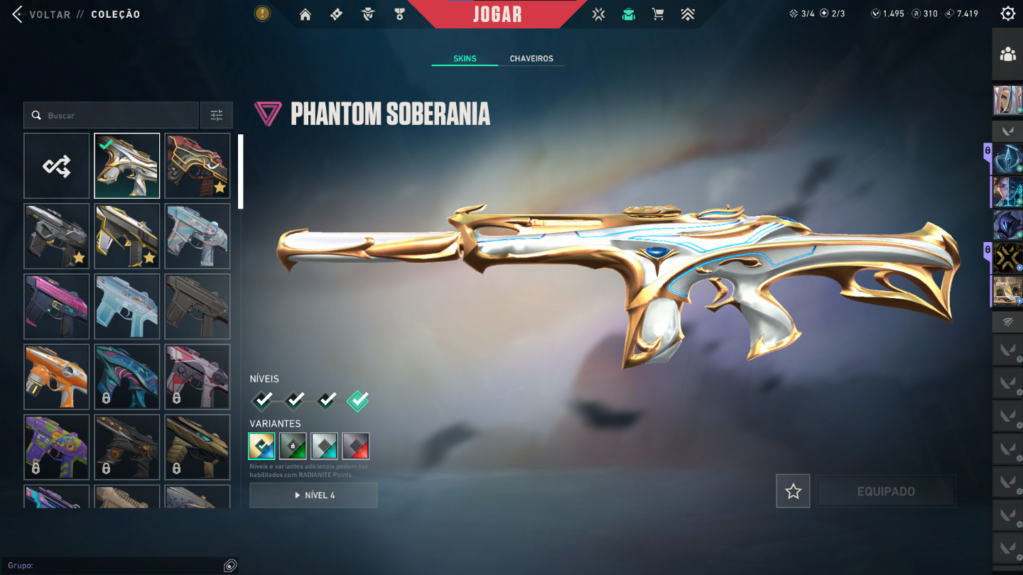 CONTA VALORANT VARIAS, 1.790 gastos SKIN, D3, UNICO DONO, VARIAS SKIN, PEAK ASC3