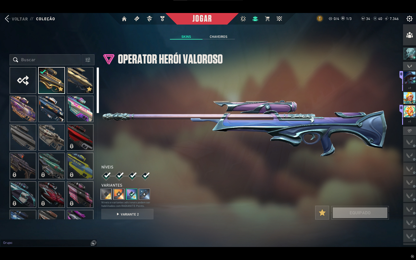 Conta Valorant Full Skins Raras + Facas | Alto Nível | R$1.500 (Negociável)