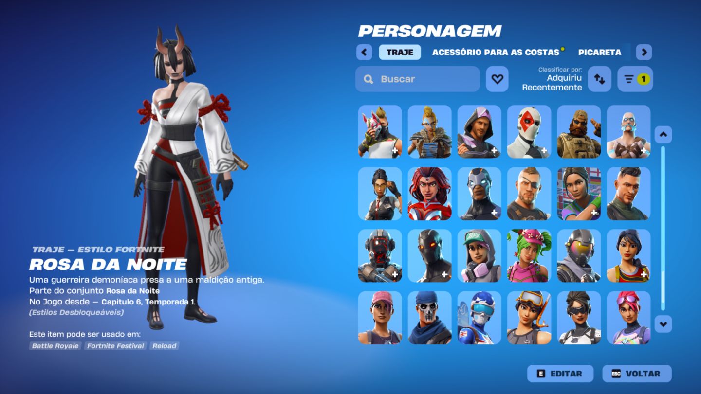 CONTA DE FORTNITE COM MAIS DE 150 skins !