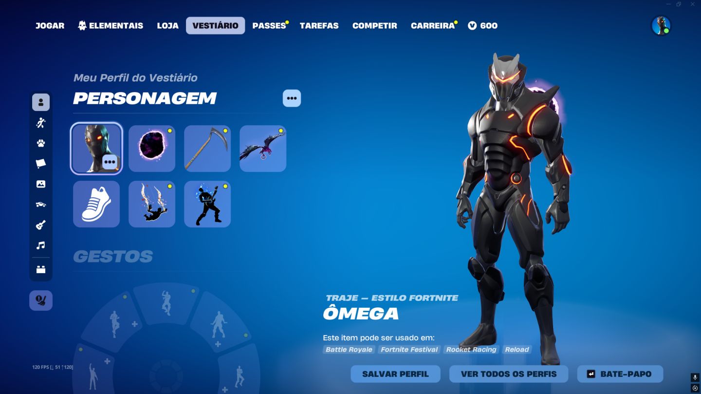 Conta Fortnite MUITO RARA +165 SKINS, com OMÊGA completo, Lara Croft, Neymar Jr.