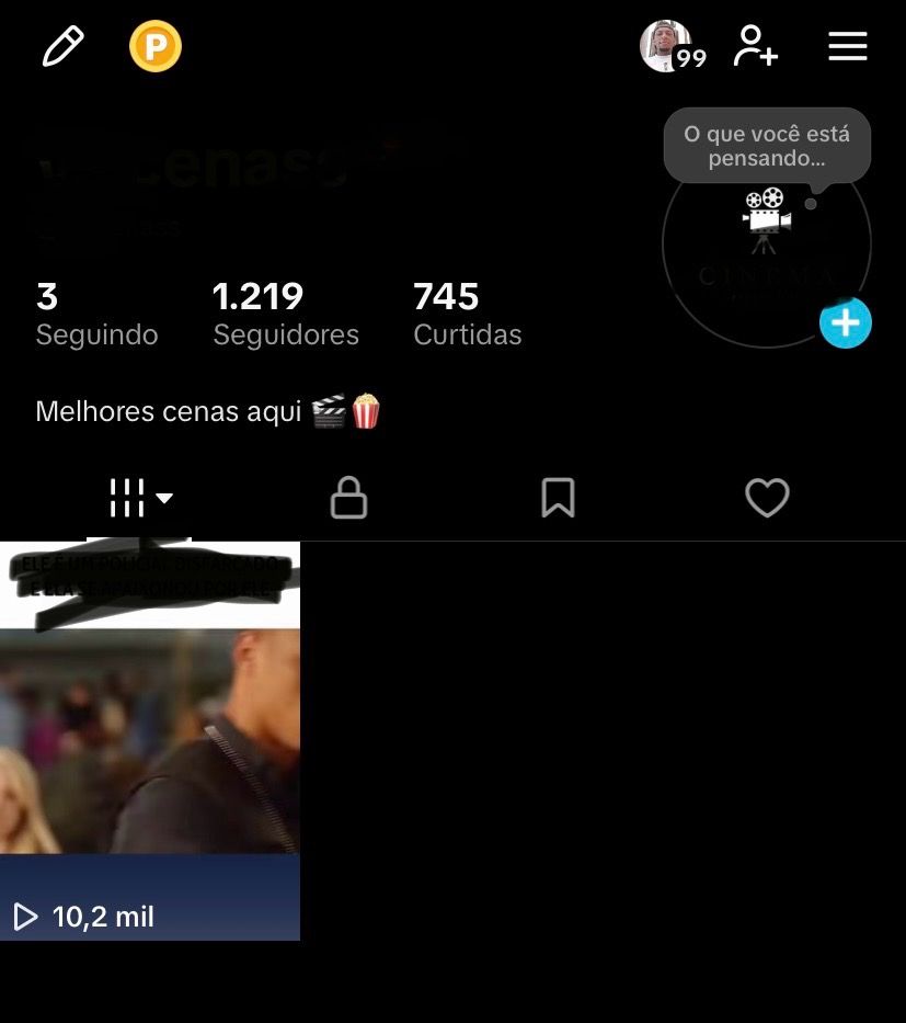 Conta Tik tok 1200+ seguidores