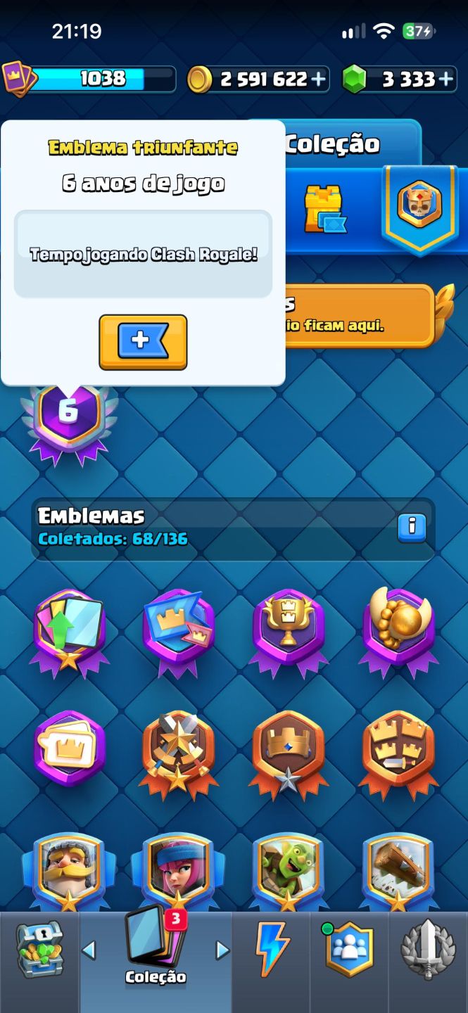 Conta Clash Royale Arena 20 7.745 Troféus 8 Evoluções