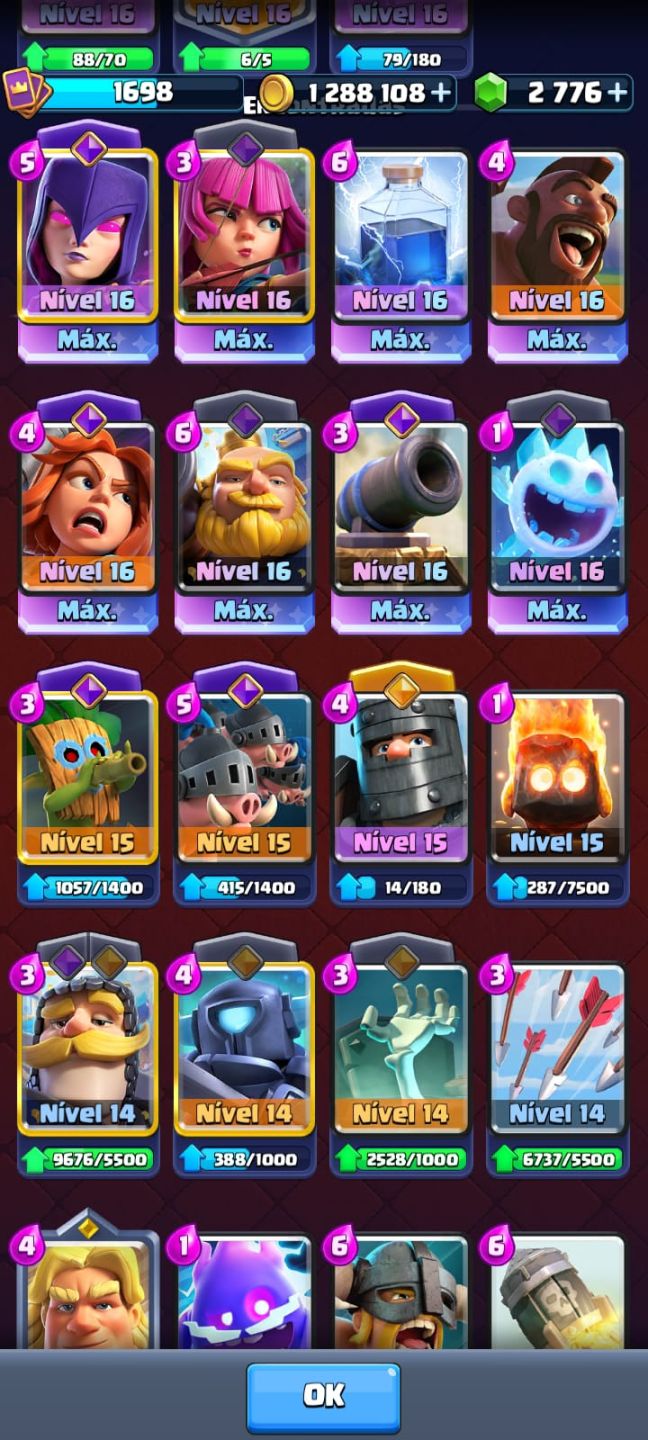 CONTA CLASH ROYALE INSANA! NÍVEL 16 + MUITAS EVOLUÇÕES!