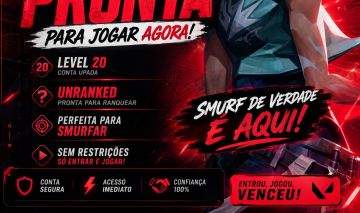Conta Valorant Smurf | Nível 20 | Ranked Liberada |