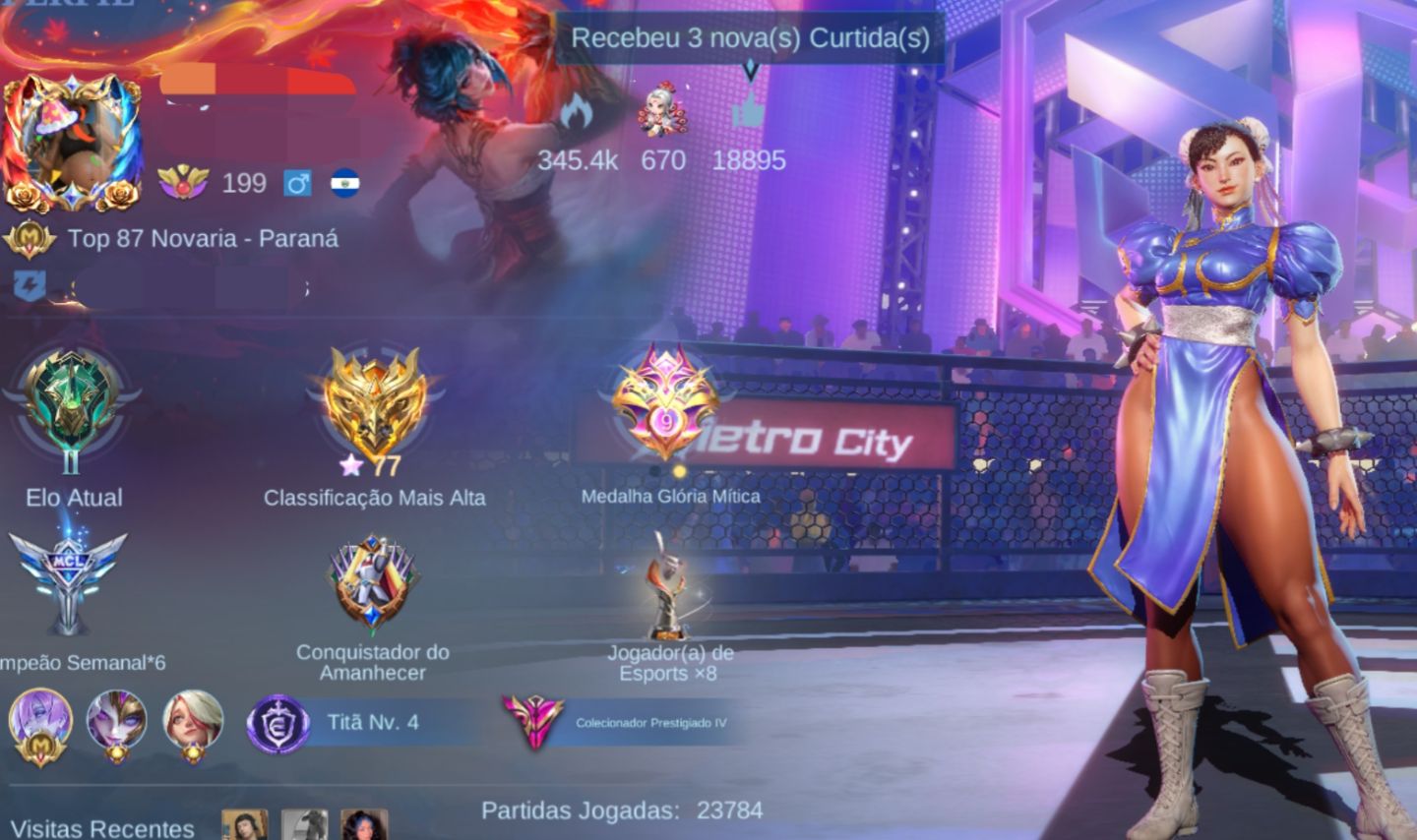 CONTA RARA de MOBILE LEGENDS COM MUITA SKIN - GUINEVERE CHUN LI E MUITO MAIS