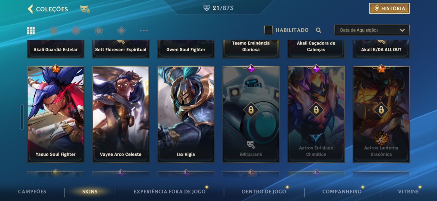 Conta De league of legends com 3 lendárias