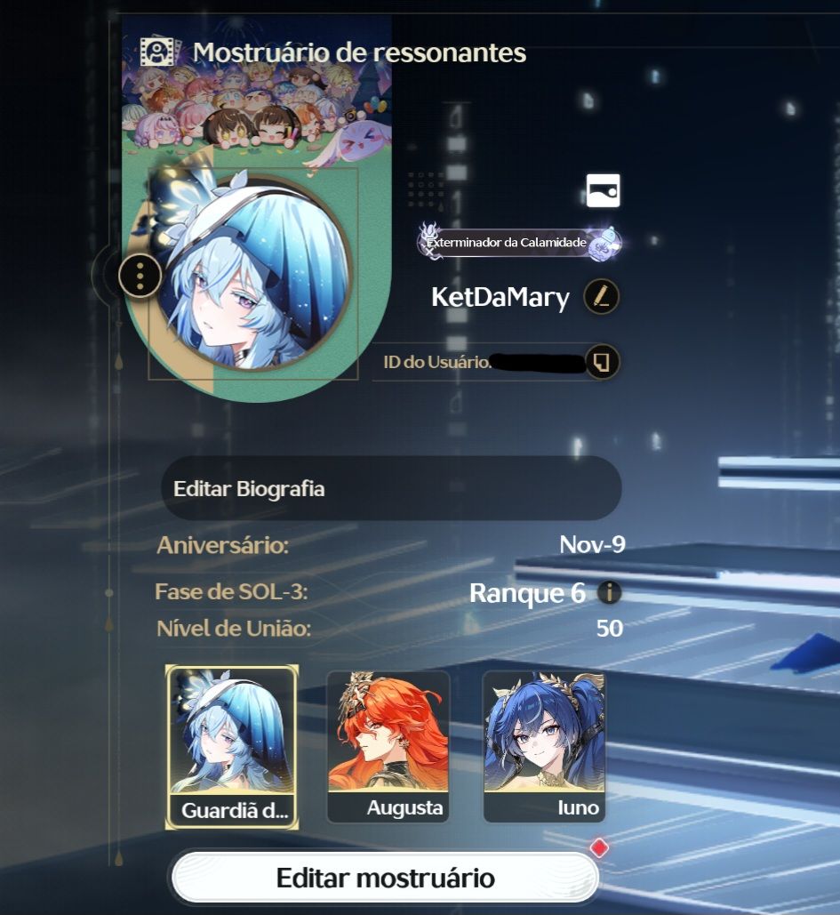 Conta Wuwa - Augusta S0r1 + Iuno + Shorekeeper S2r1
