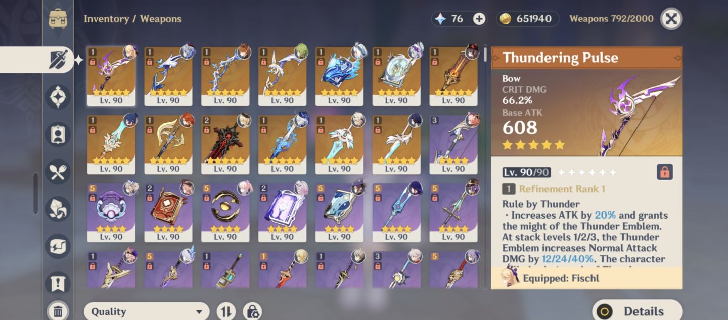 CONTA GENSHIN ENDGAME MAVUIKA + FURINA + CITLALI + SKINS