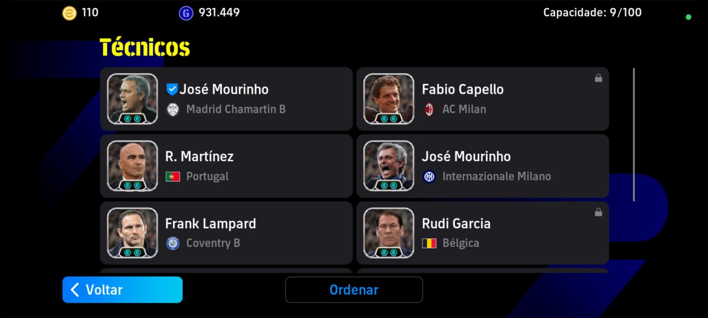 Conta eFootball Mobile completa+3335 Força. Melhores jogadores Meta cada Posição