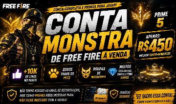 Conta de Free fire a venda com Barbinha, Bandeirao e entre outros