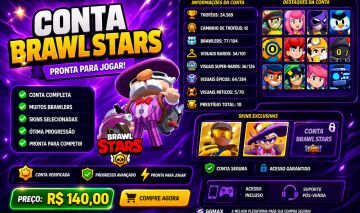 CONTA BRAWL STARS | 24.569 TROFÉUS | 77/104 BRAWLERS