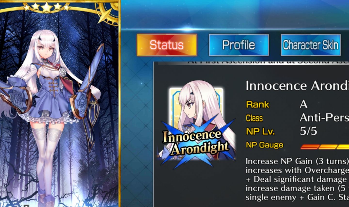 [PROMOÇÃO]Conta Fate/Go NA iniciante com 13 5* (np5 Melusine e np2 okita)