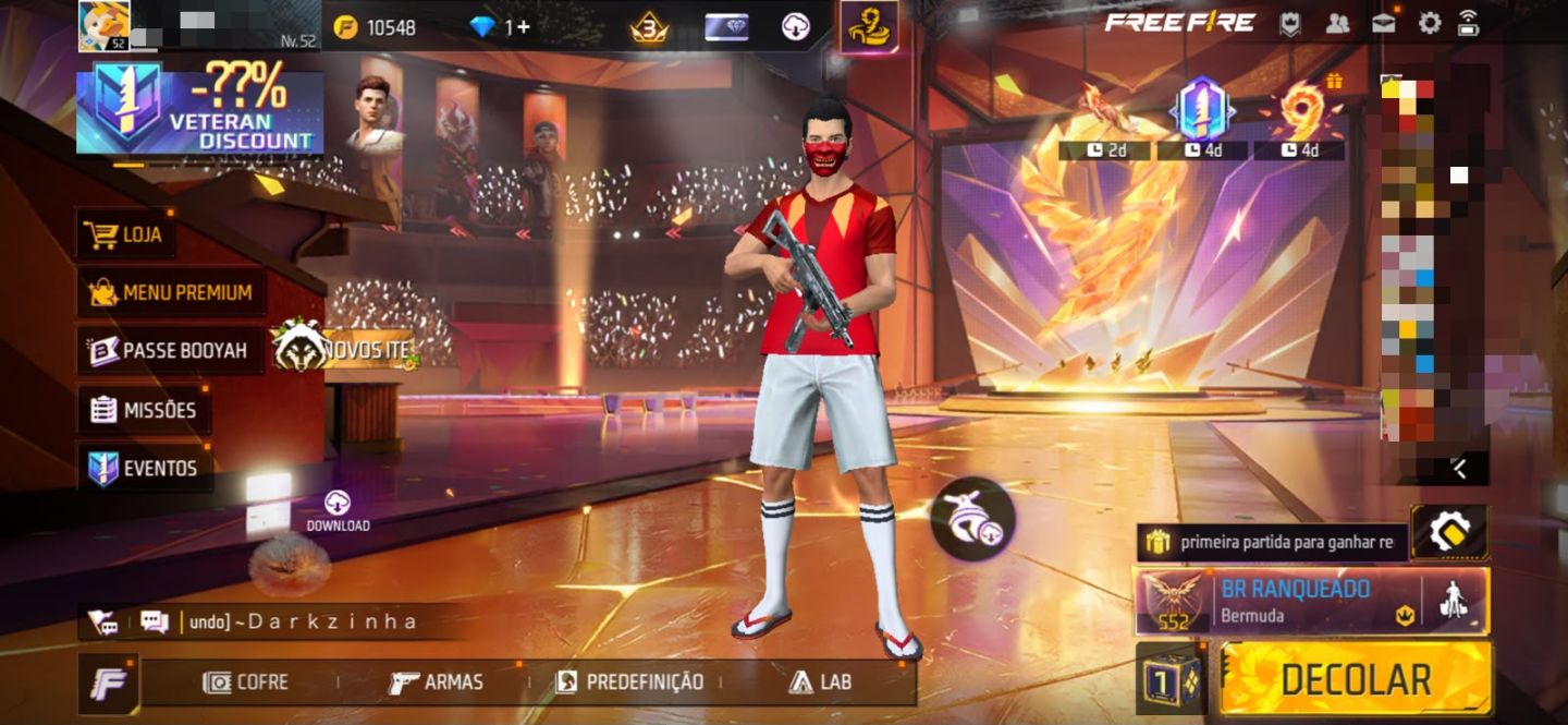 CONTA LVL 52 | UMP BOOYAH 2021 LV.4 | 18 EMOTES |