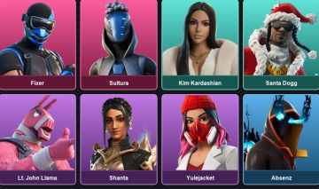 Conta 14 Skins - FIXER - SULTURA - KIM KARDASHIAN - SANTA DOGG - BLUE VIPER