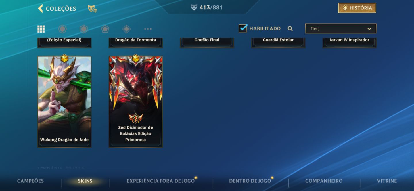 CONTA WILDRIFT FULL CHAMPS, 414 SKINS, EMOTE 20K WC EX CHALLENGER