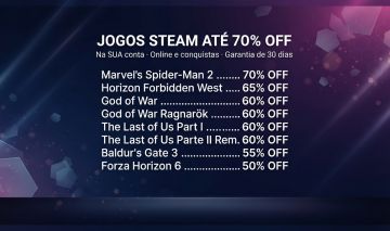 Jogos Steam Originais na SUA Conta | Garantia 30 Dias - Jogos Steam até 70% OFF