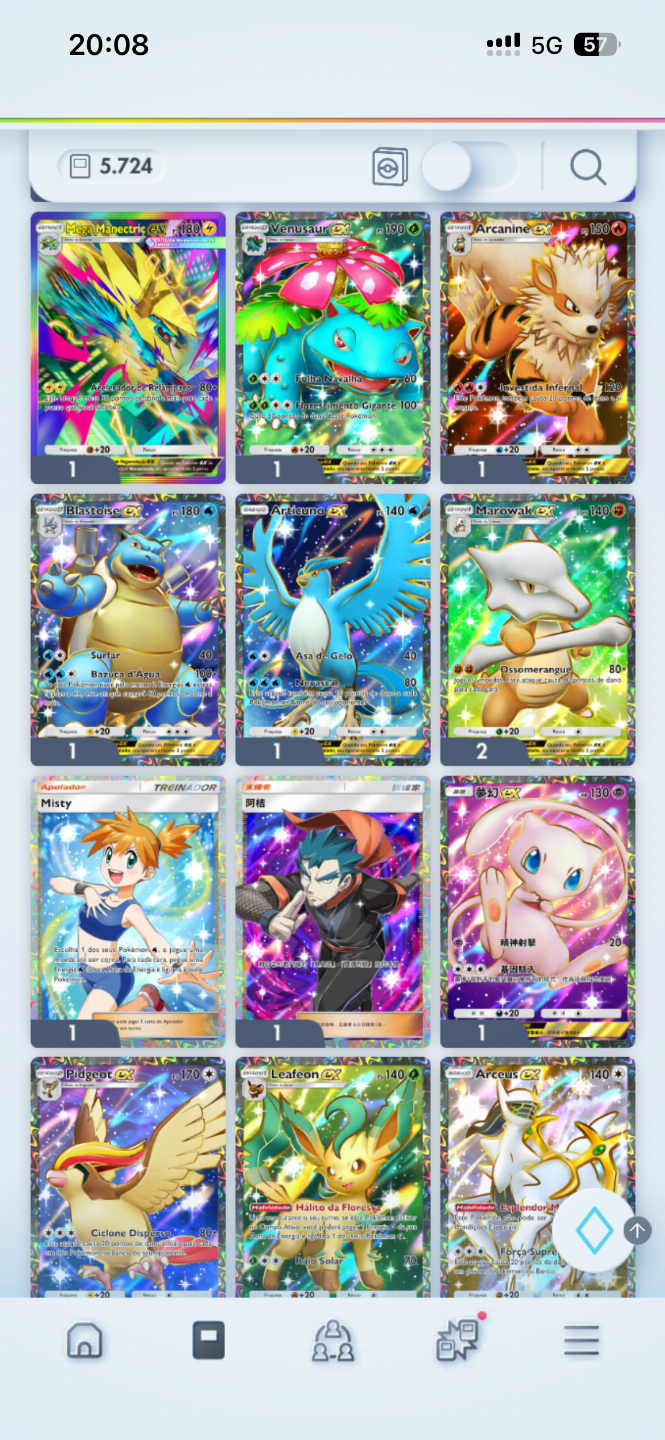 Conta POKÉMON TCG, 5 cartas ouro