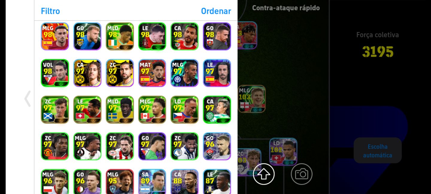 Conta Efootball RARA! 3195 Força | Suárez 105 + Romero 106 + Edmilson + Zanetti
