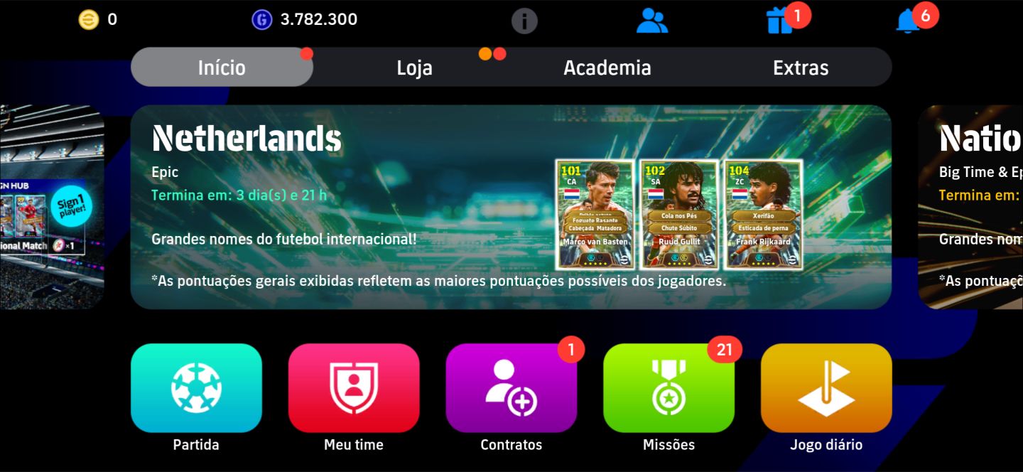 CONTA eFootball | ELENCO FORTE + JOGADORES RAROS | PRONTA PARA JOGAR | 3135