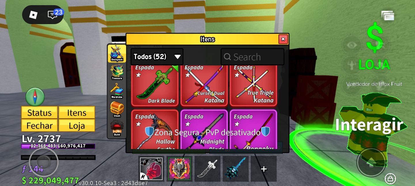 CONTA DE BLOX FRUITS COM 17 FRUTAS PERMS!! (ultima conta disponivel)