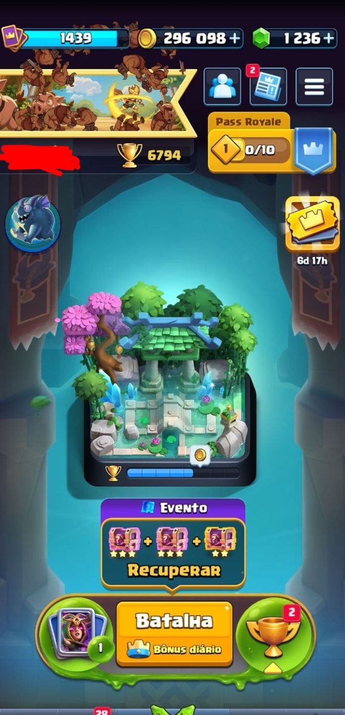 Conta Clash Royale com todas as cartas e algumas evoluções (leias descrição )