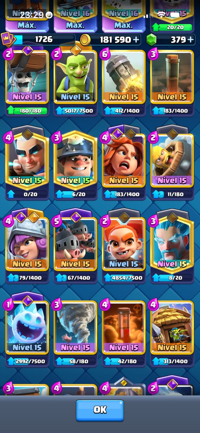 CONTA CLASH ROYALE MUITO UPADA