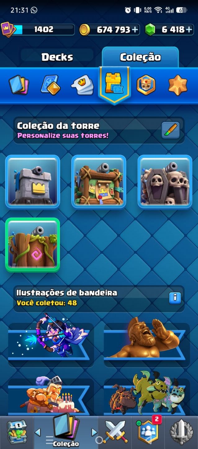 Combo 2 contas Brawl stars e clash royale