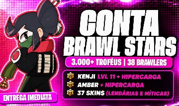 Conta Brawl Stars | 38 Brawlers | Kenji Nv.11 | 2 Skins Lendárias | 3K Troféus
