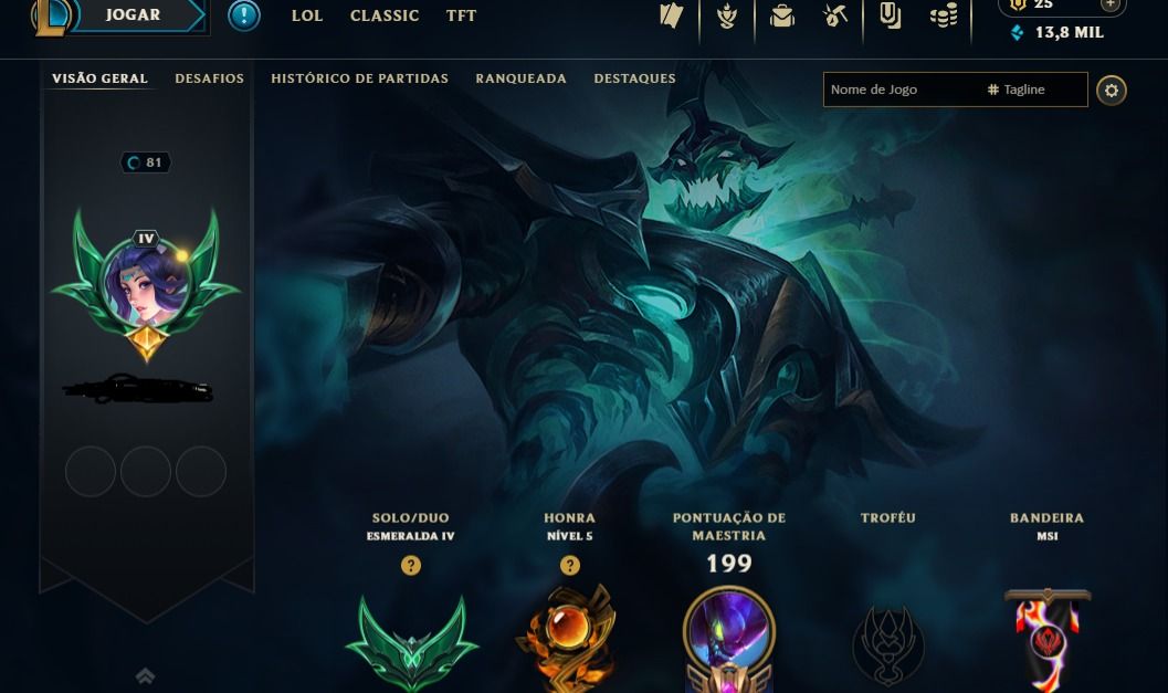 CONTA LOL ESMERALDA IV