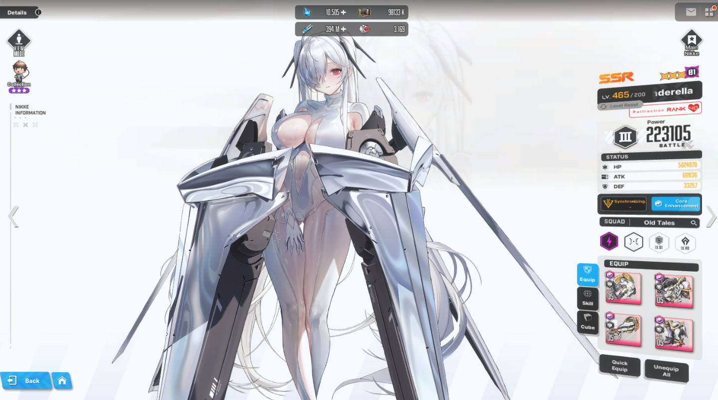 Nikke: Lvl 680, 1319K Power, 194 Nikkes, 27 Costumes / NA