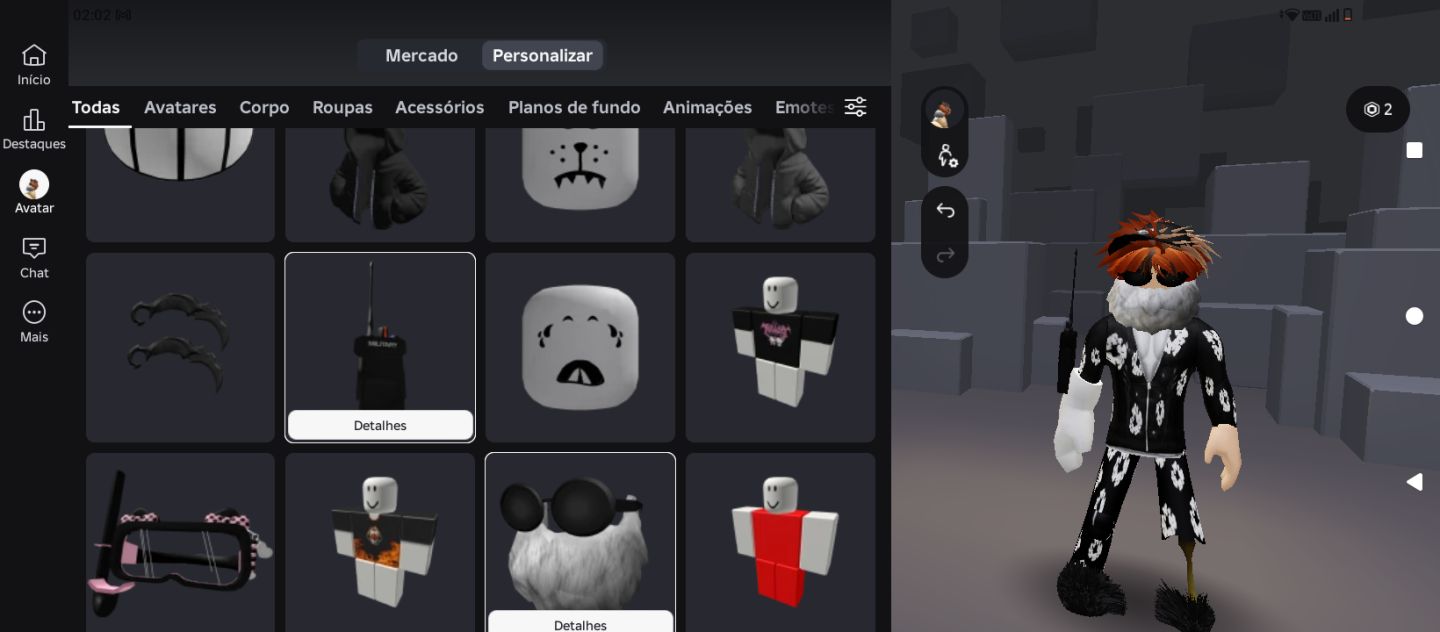 Conta de Roblox com skins