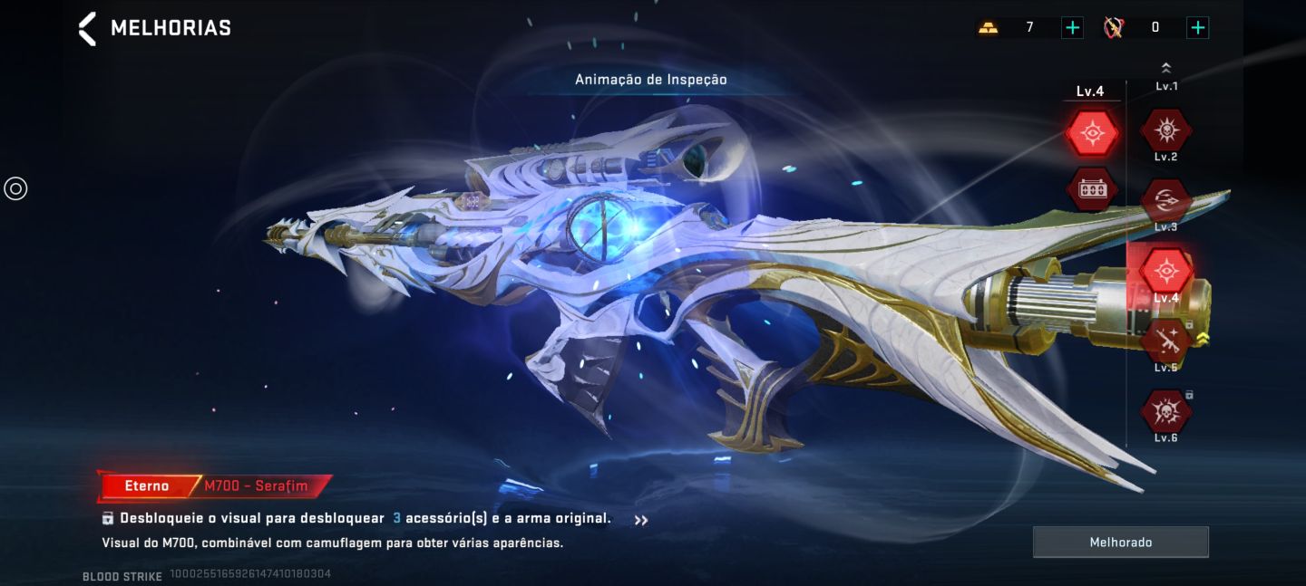 Conta blood stick gemada com armas eternas e evo da nova