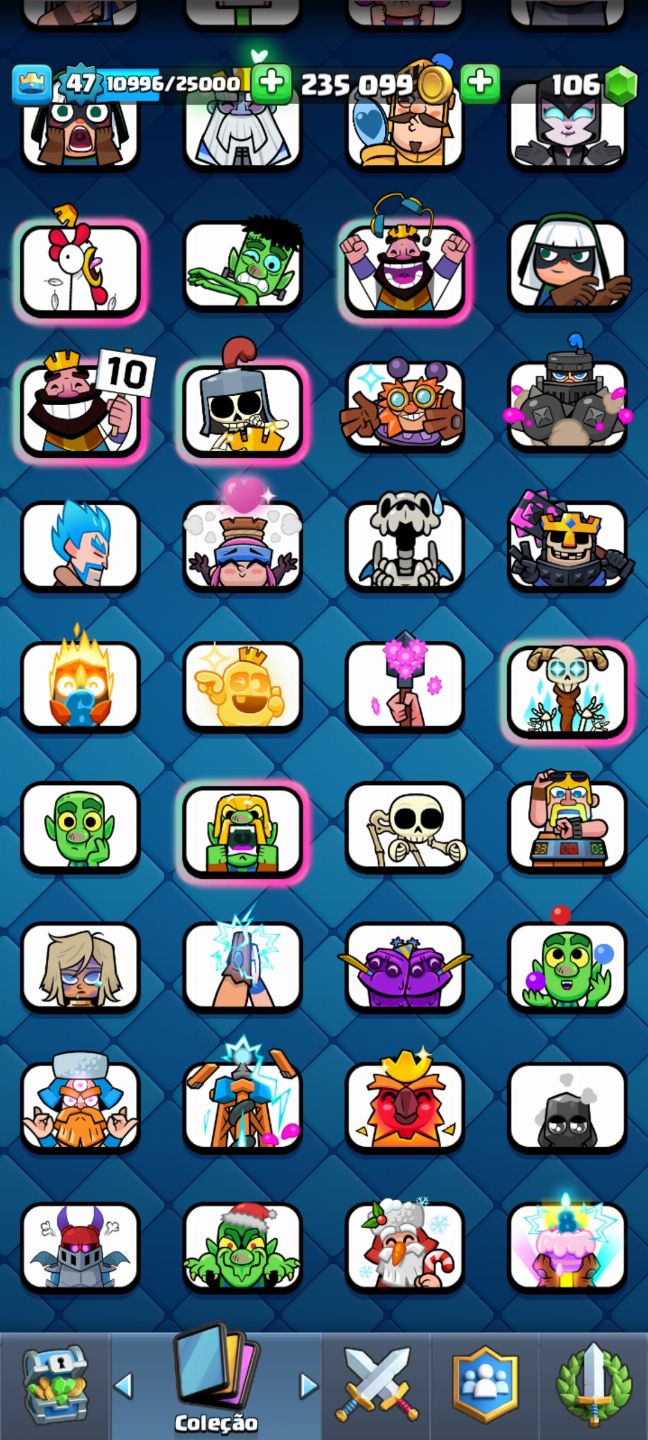 CONTAS CLASH ROYALE LEVEL 15 COM MUITOS EMOJIS
