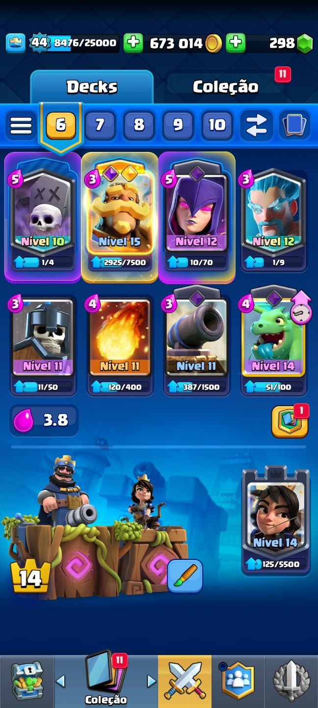 CONTA CLASH ROYALE COM BASTANTE TROFEUS E CARTAS ENVOLUIDAS