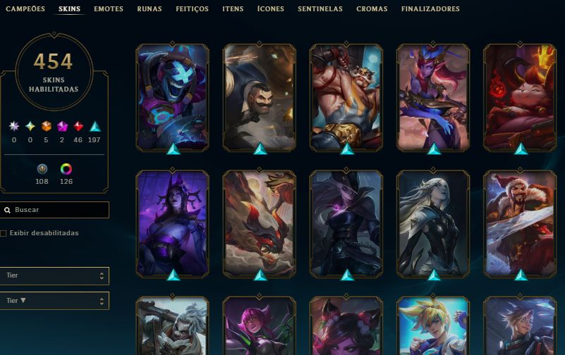 Conta do lol com 454 Skin