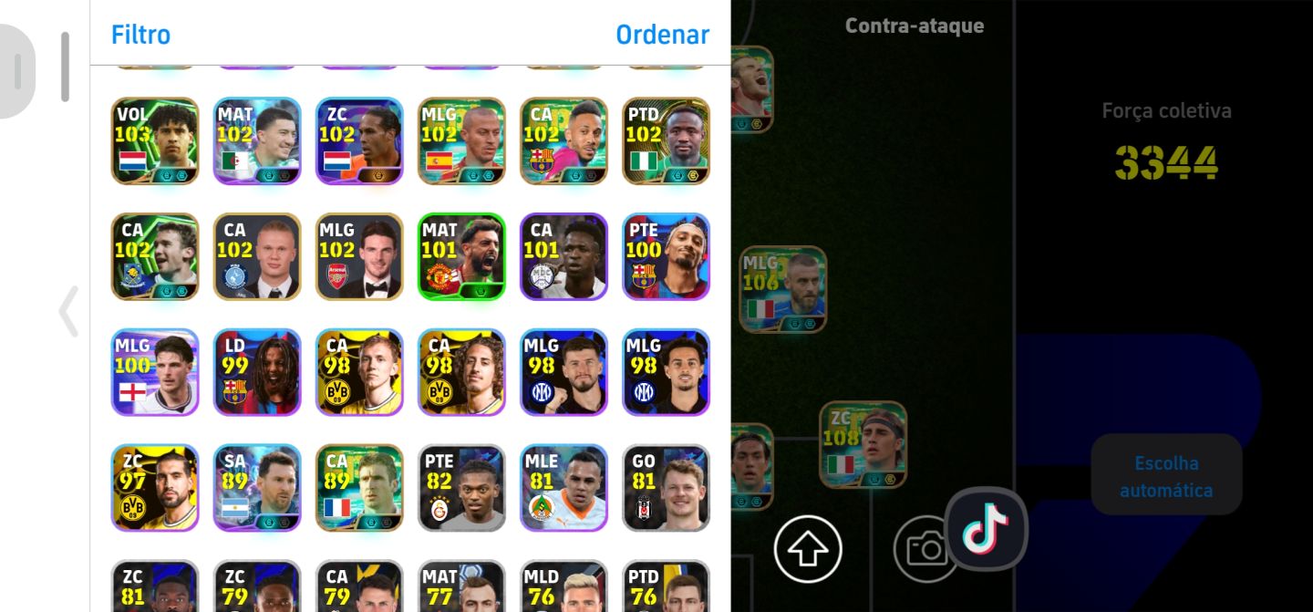 CONTA EFOOTBALL OVER 3344 COM MESSI E CRISTIANO BIG TIME